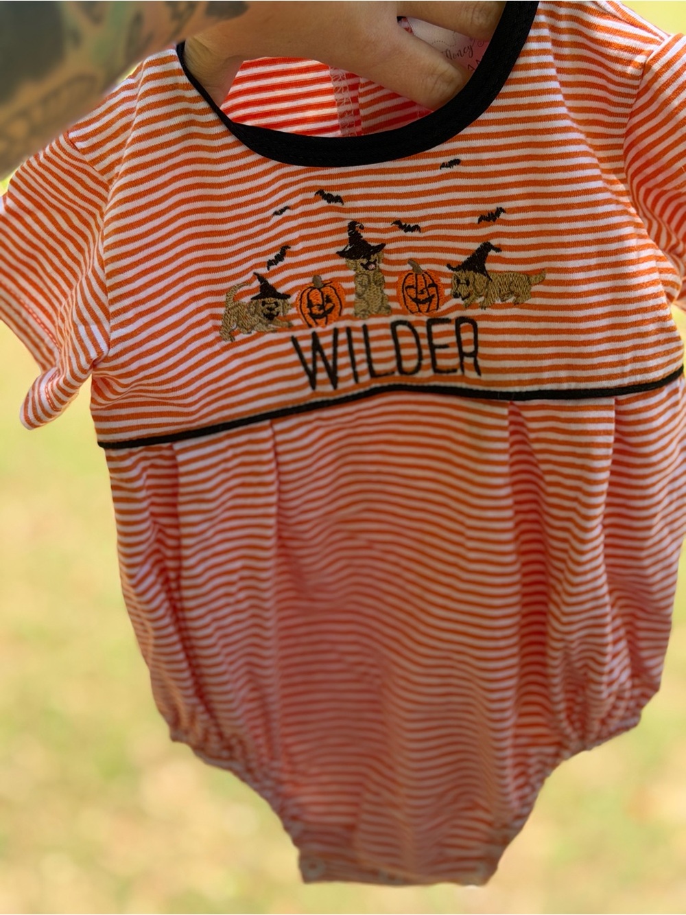“Wilder” Embroidered boys Halloween bubble
